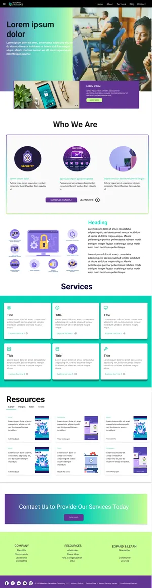 Full scrollable composite of boutique website